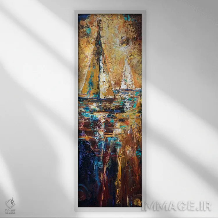 تابلو منطقه آرام در دریا (دلدورمز) اثر لیندا اولسن - نمای قابدار سفید