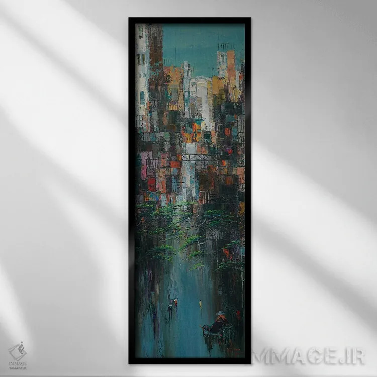 تابلو "پس از باران" اثر له نگوک کوآن - نمای قابدار مشکی