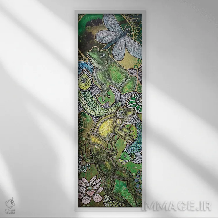 تابلو قورباغه پرشی اثر لینت شلی - نمای قابدار سفید