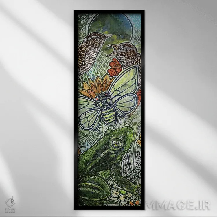 تابلو جزر و مد تابستانی اثر لینت شلی - نمای قابدار مشکی