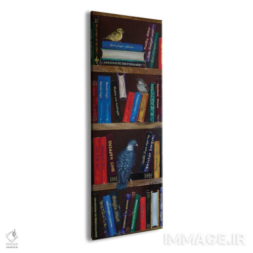 تابلو قفسه کتاب با یک کبوتر اثر لنا اسمیرنُوا - نمای پرسپکتیو محصول