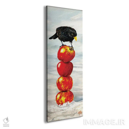 تابلو مرغ سیاه و سیبها اثر لنا اسمیرنُوا - نمای پرسپکتیو محصول