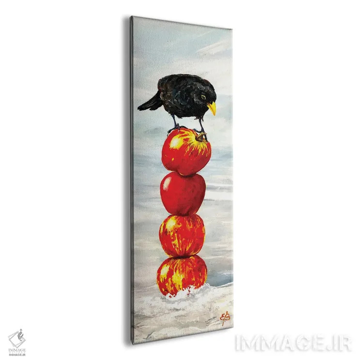 تابلو مرغ سیاه و سیبها اثر لنا اسمیرنُوا - نمای پرسپکتیو محصول
