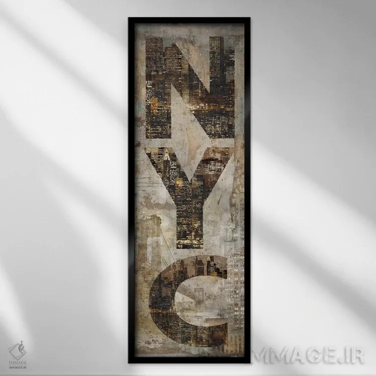تابلو نیویورک عمودی اثر لوک ویلسون - نمای قابدار مشکی