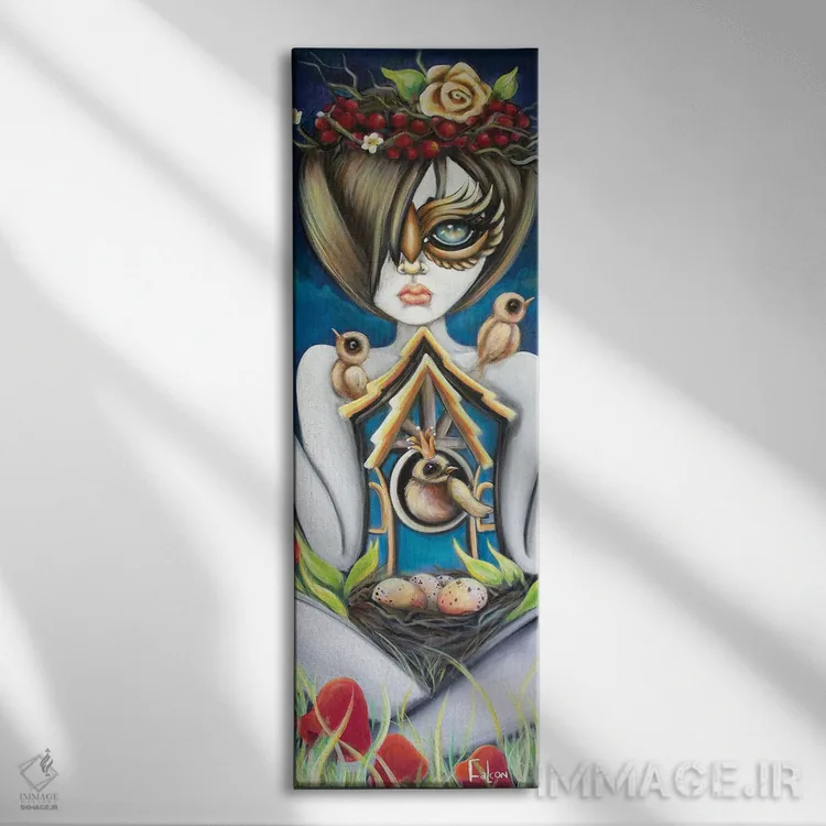 تابلو رویای ساکنان جنگل اثر لیزی فالکون - نمای روبهرو روی دیوار