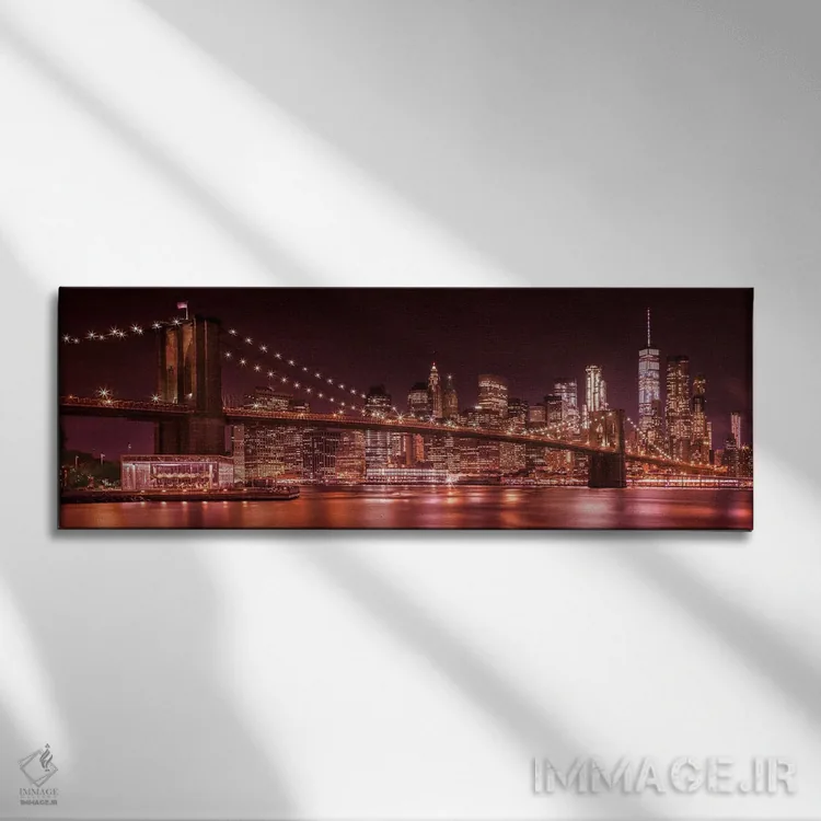 تابلو نمای پانورامای عصرگاهی نیویورک اثر ملانی ویولا - نمای روبهرو روی دیوار
