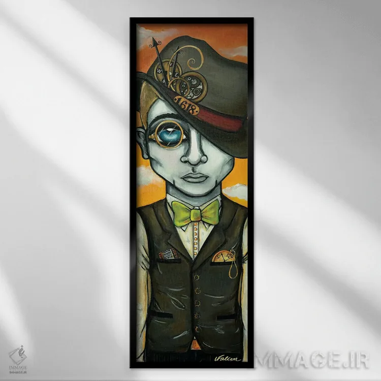 تابلو در انتظار قطار اثر لیزی فالکون - نمای قابدار مشکی