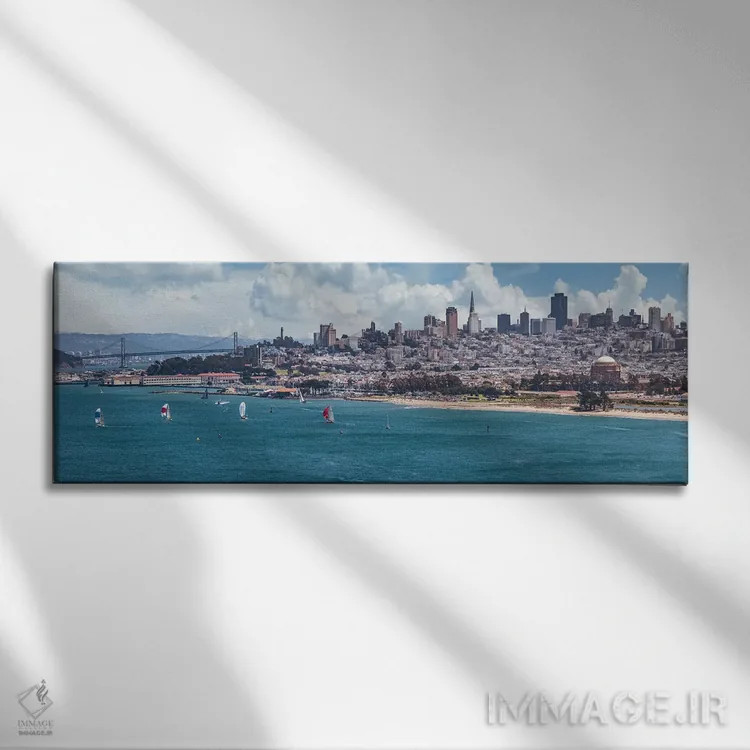 تابلو افق شهر سانفرانسیسکو اثر ملانی ویولا - نمای روبهرو روی دیوار