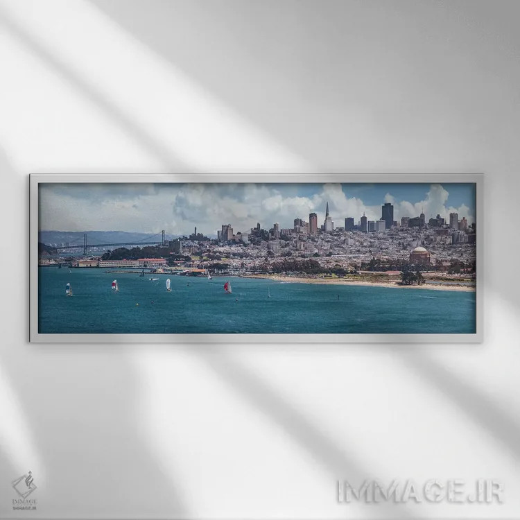تابلو افق شهر سانفرانسیسکو اثر ملانی ویولا - نمای قابدار سفید