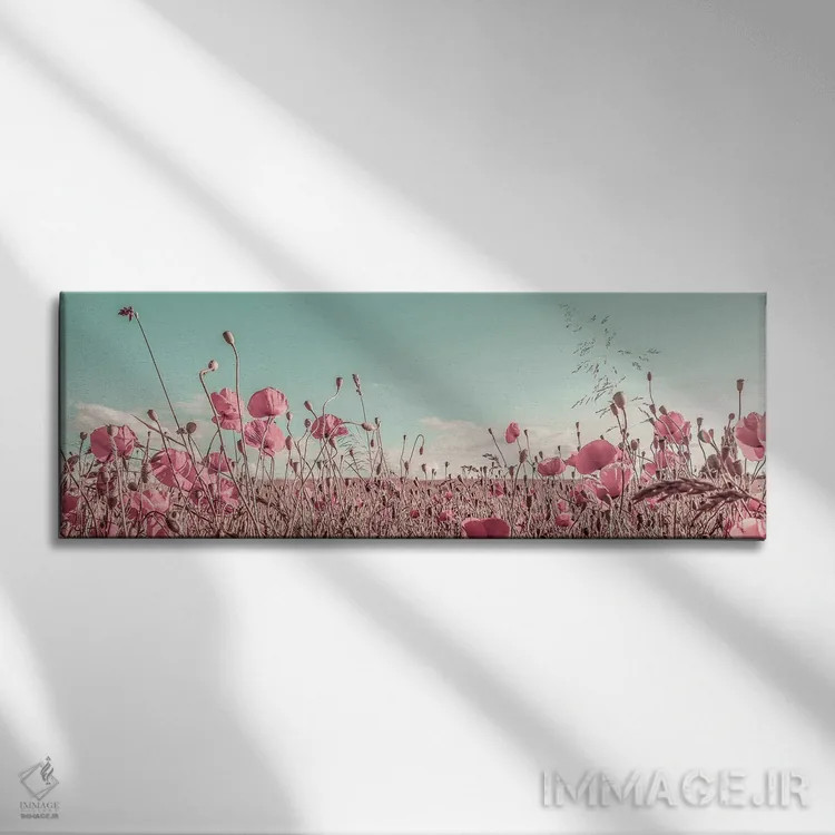 تابلو دشت شقایق دوستداشتنی (وینتیج) اثر ملانی ویولا - نمای روبهرو روی دیوار