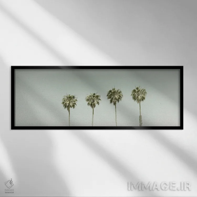 تابلو نخلهای وینتیج پانوراما اثر ملانی ویولا - نمای قابدار مشکی