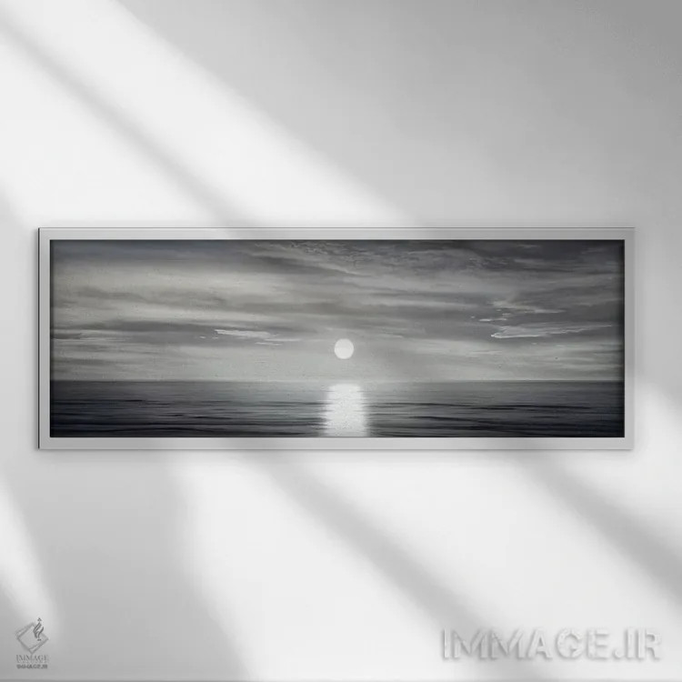 تابلو افق آفتابی ۱ اثر مگی اولسن - نمای قابدار سفید