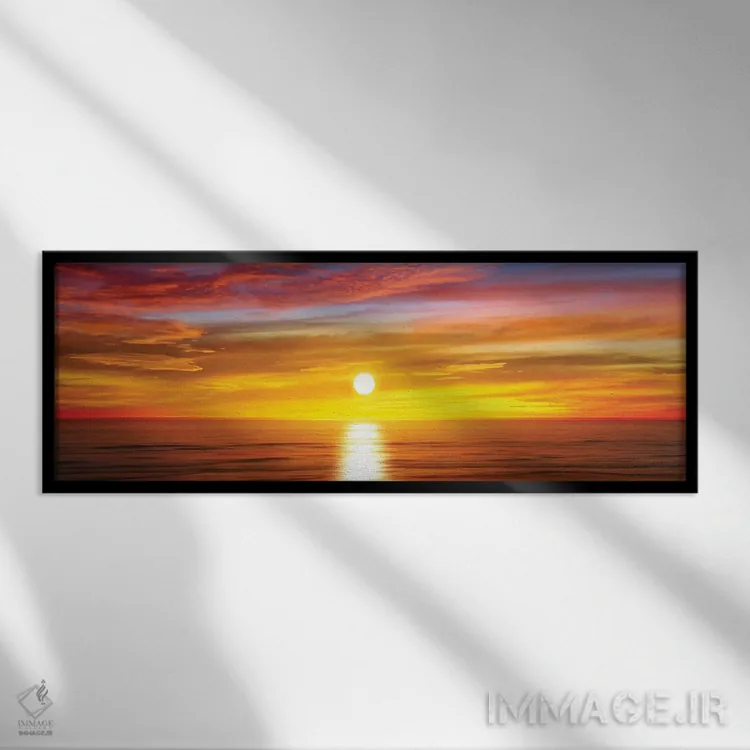 تابلو افق آفتابی ۴ اثر مگی اولسن - نمای قابدار مشکی