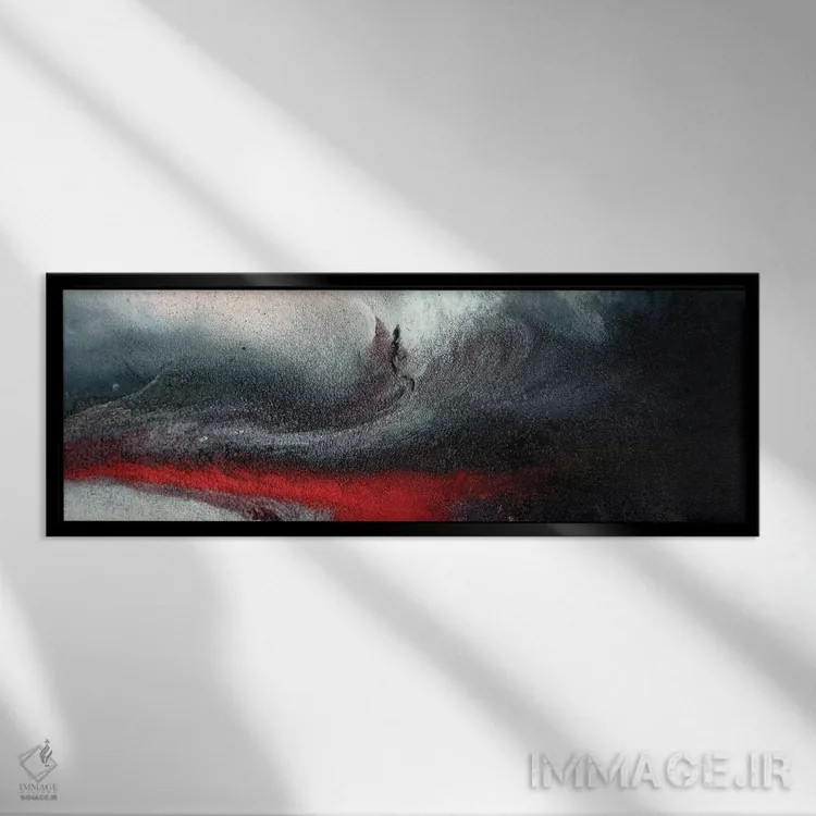 تابلو طوفان زمستانی اثر مایکل گلدزوایگ - نمای قابدار مشکی