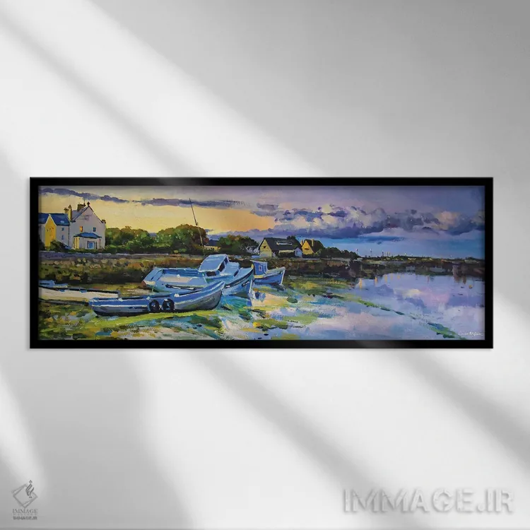 تابلو County Galway" بندر اسپیدال، شهرستان گالوی اثر کانر مکگوایر - نمای قابدار مشکی