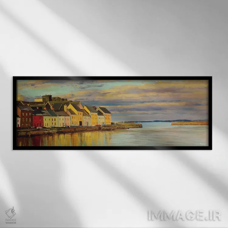 تابلو پیادهروی طولانی، شهر گالوی اثر کانر مکگوایر - نمای قابدار مشکی