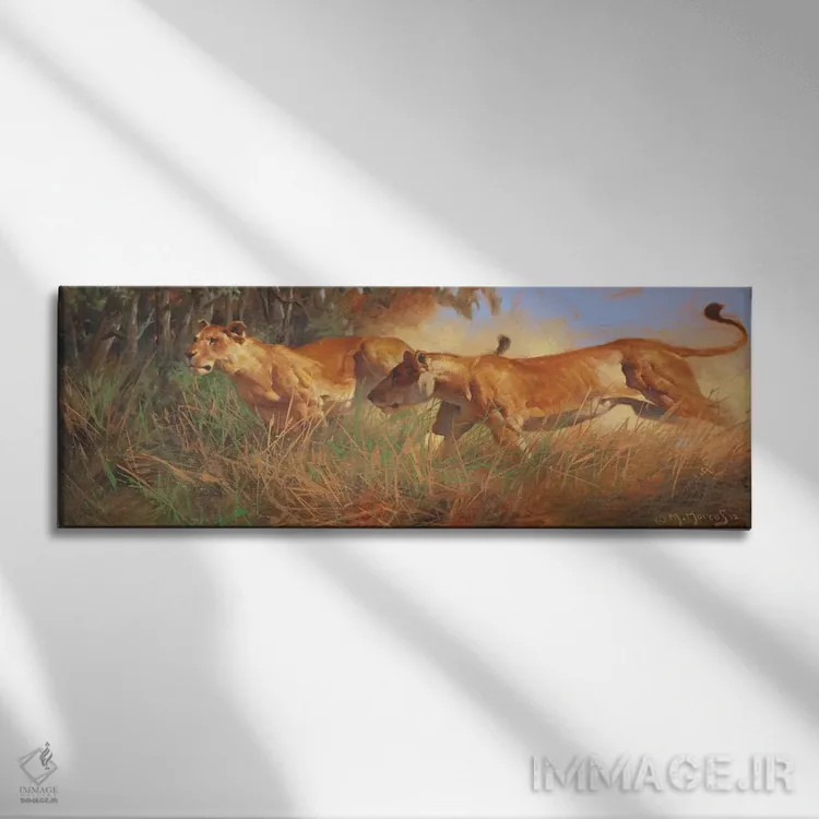 تابلو شکار اثر ماهر مرکوس - نمای روبهرو روی دیوار