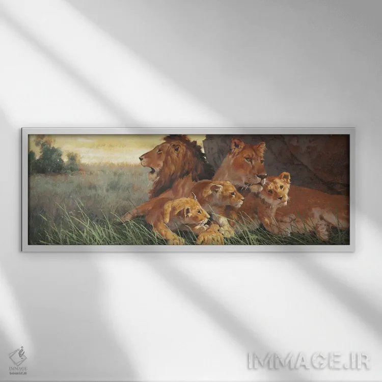 تابلو خانواده اثر ماهر مرکوس - نمای قابدار سفید