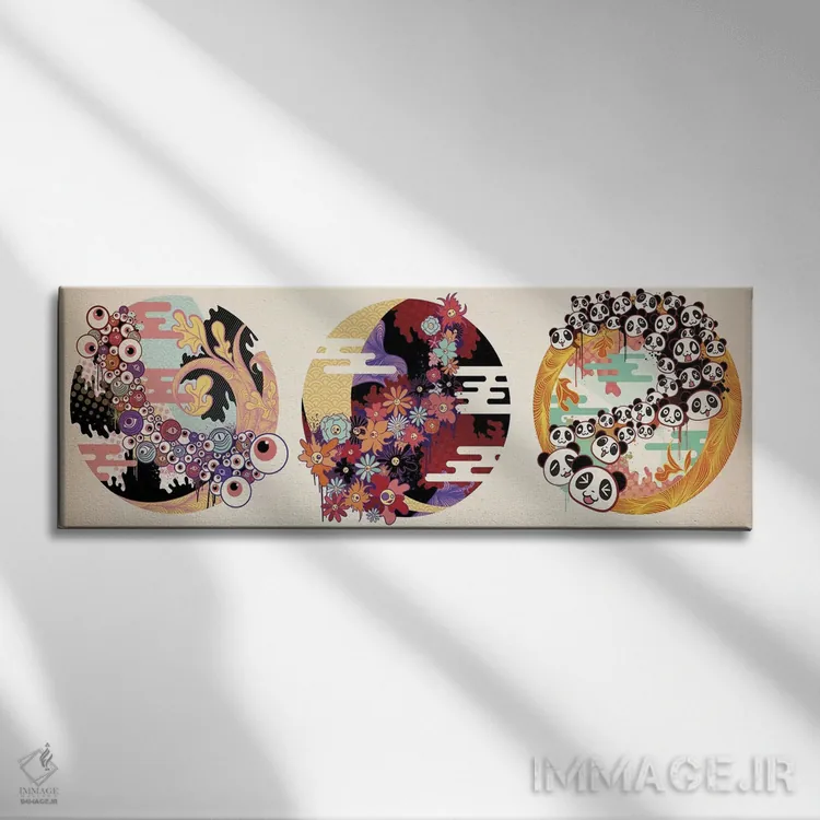 تابلو سرگرمی سهگانه شماره ۲ اثر فایو بای فایو کالکتیو - نمای روبهرو روی دیوار