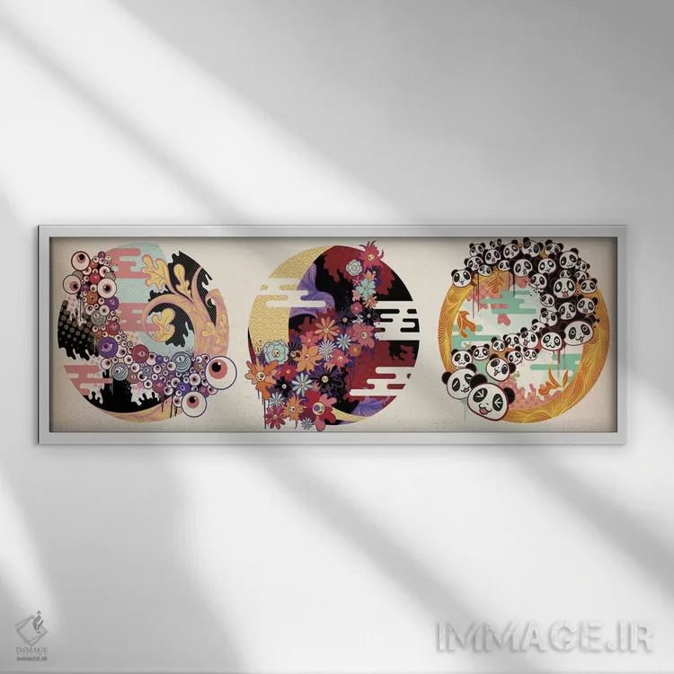 تابلو سرگرمی سهگانه شماره ۲ اثر فایو بای فایو کالکتیو - نمای قابدار سفید