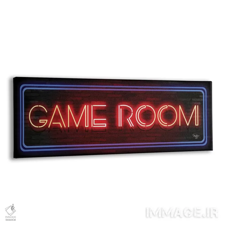 تابلو تابلوی نئون اتاق بازی اثر مالی بی. - نمای پرسپکتیو محصول