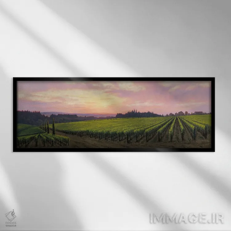 تابلو زمین و آسمان - باغ انگور آلورو اثر مایکل اورویک - نمای قابدار مشکی