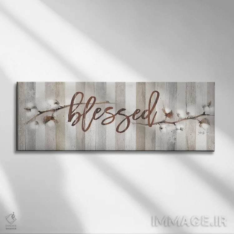 تابلو ساقههای پنبه اثر مارلا ری - نمای روبهرو روی دیوار