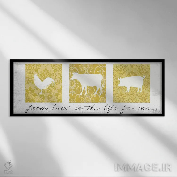 تابلو زندگی روستایی زندگی من است اثر مارلا ری - نمای قابدار مشکی