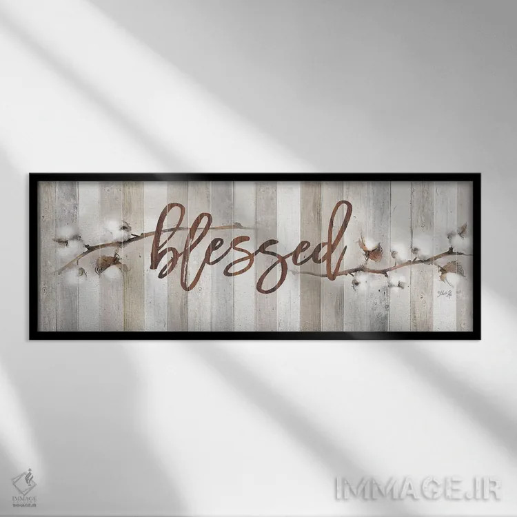 تابلو ساقههای پنبه اثر مارلا ری - نمای قابدار مشکی