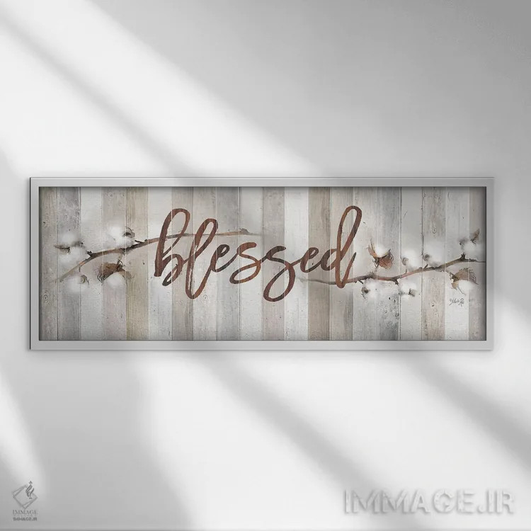 تابلو ساقههای پنبه اثر مارلا ری - نمای قابدار سفید