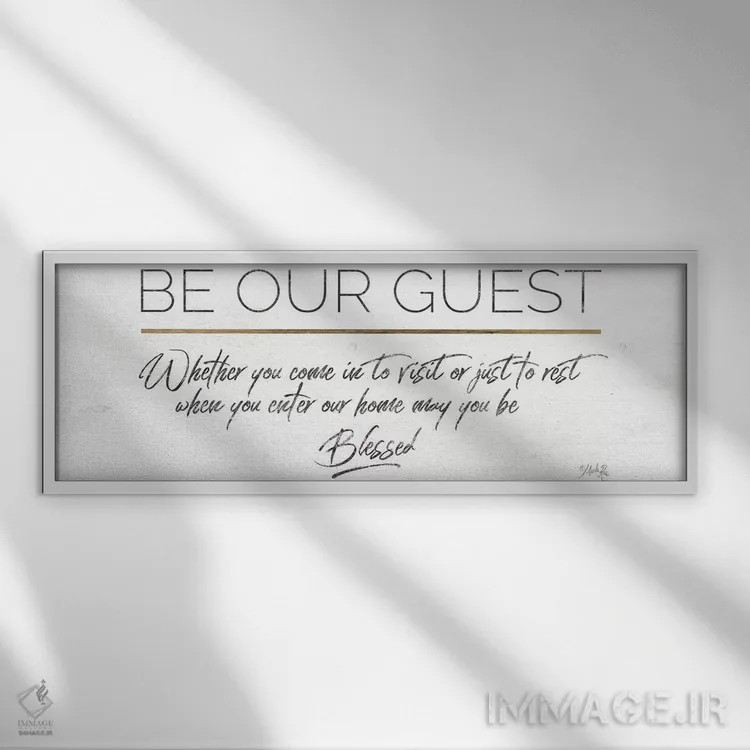 تابلو مهمان ما باش اثر مارلا ری - نمای قابدار سفید