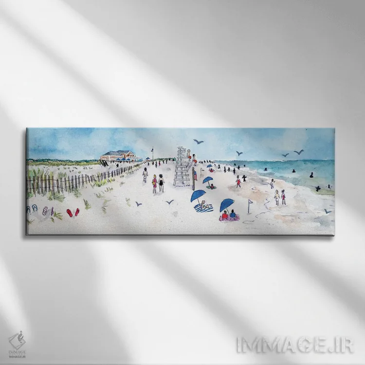 تابلو سفر تفریحی به ساحل اثر مایکل استورینگس - نمای روبهرو روی دیوار