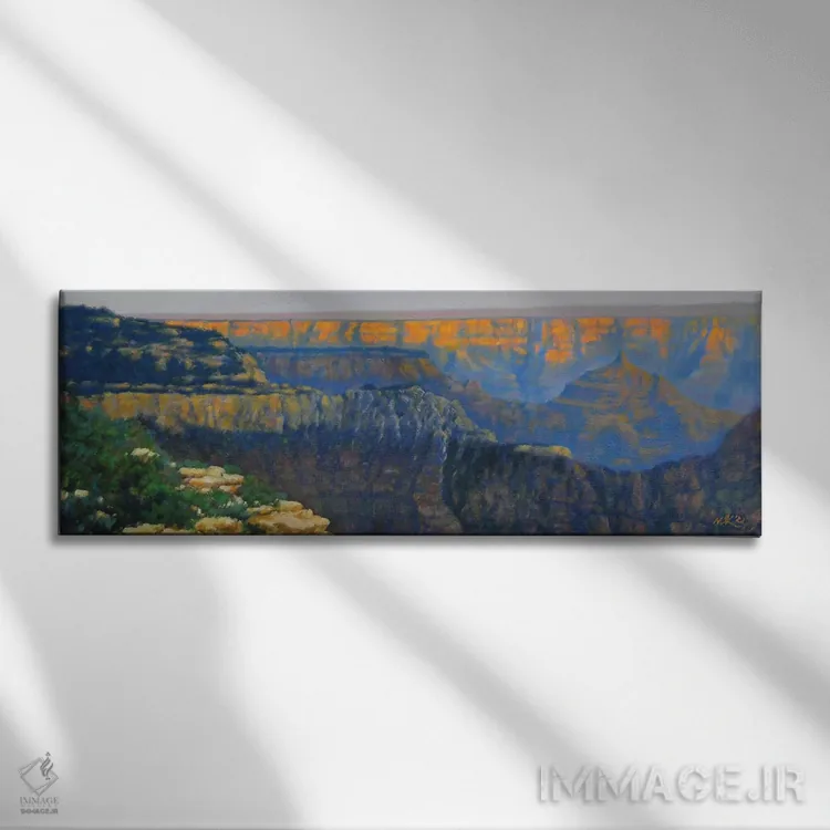 تابلو غروب خورشید در دره اثر مانسونگ کانگ - نمای روبهرو روی دیوار