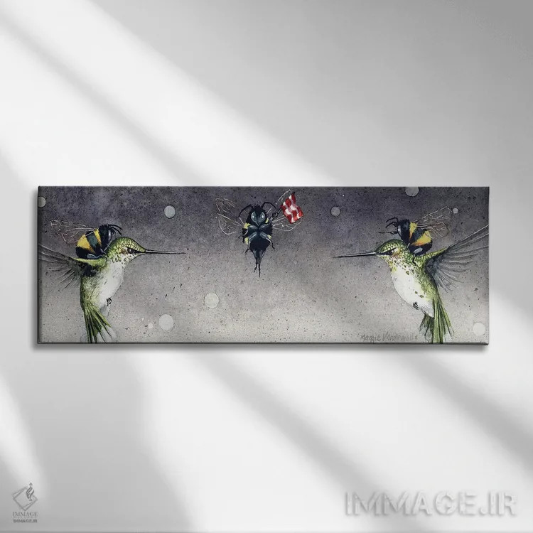 تابلو نزاع اثر مگی واندواله - نمای روبهرو روی دیوار