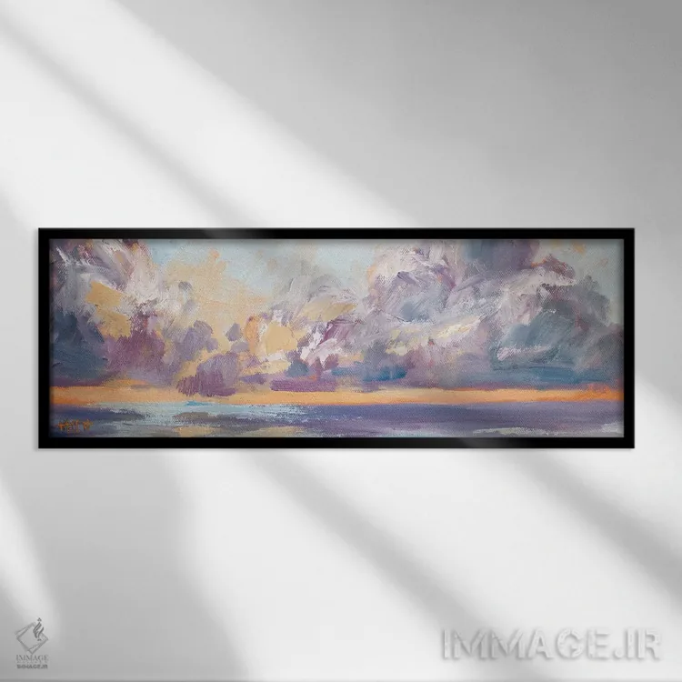 تابلو تابش عصرگاهی اثر آپریل موفات - نمای قابدار مشکی