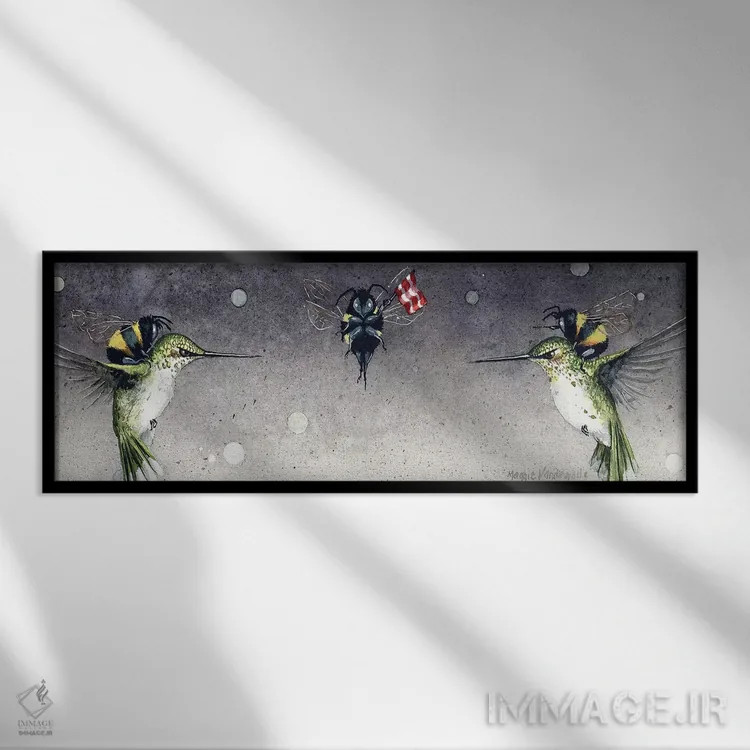 تابلو نزاع اثر مگی واندواله - نمای قابدار مشکی