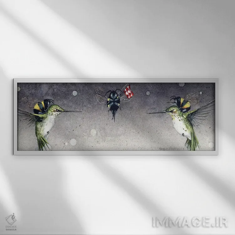 تابلو نزاع اثر مگی واندواله - نمای قابدار سفید