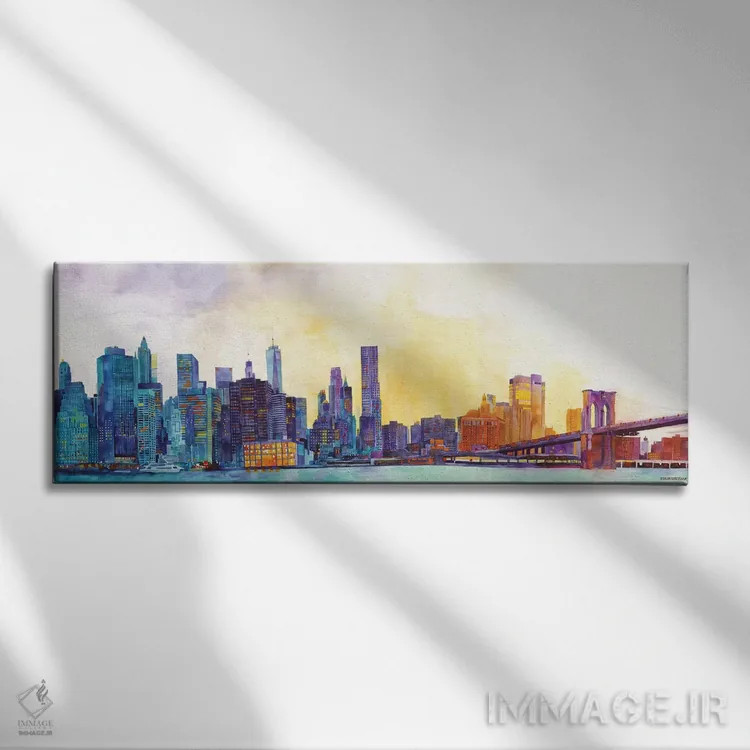 تابلو نمای پانورامای نیویورک اثر ماجا ورونسکا - نمای روبهرو روی دیوار