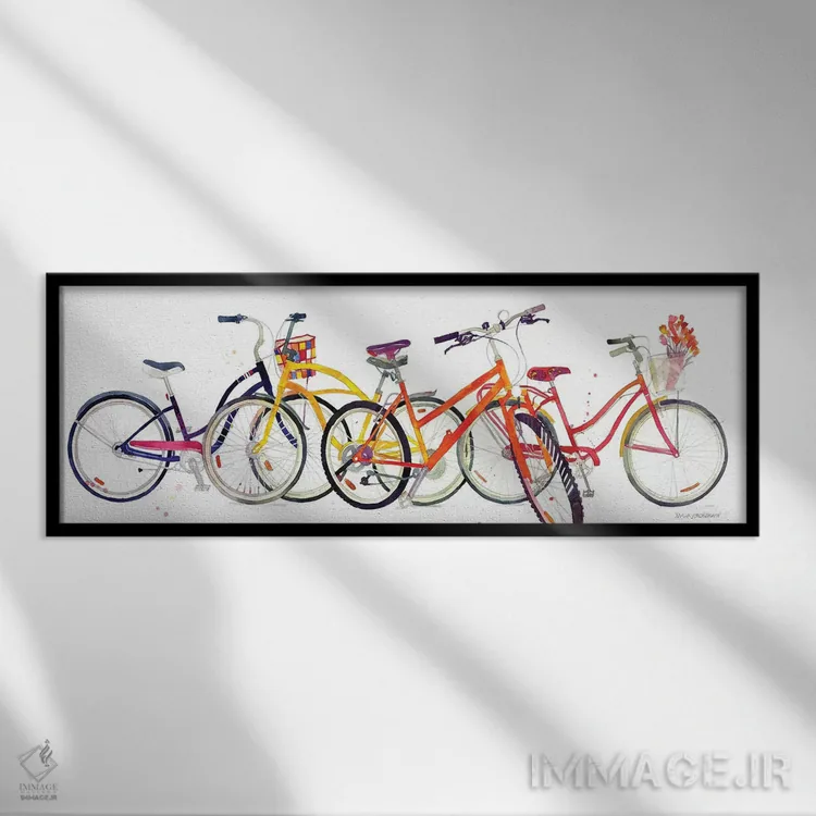 تابلو دوچرخهها II اثر ماجا ورونسکا - نمای قابدار مشکی