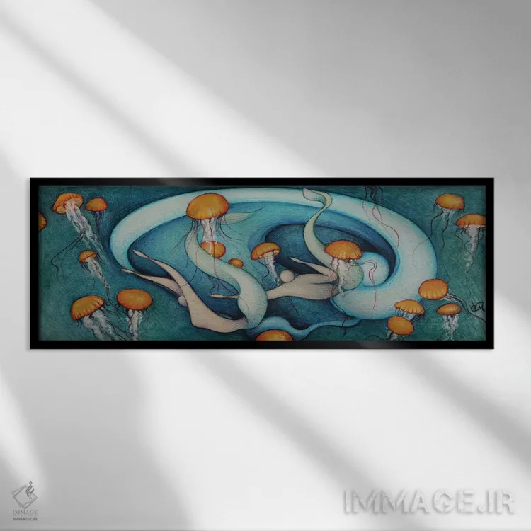 تابلو بازی در مغاک اثر ماسیمو ویتوریوسی - نمای قابدار مشکی