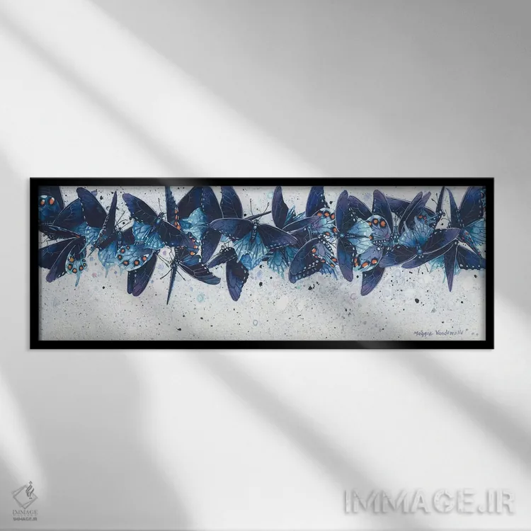 تابلو درختچه پایپیپ (یا گل لولهای) اثر مگی واندواله - نمای قابدار مشکی