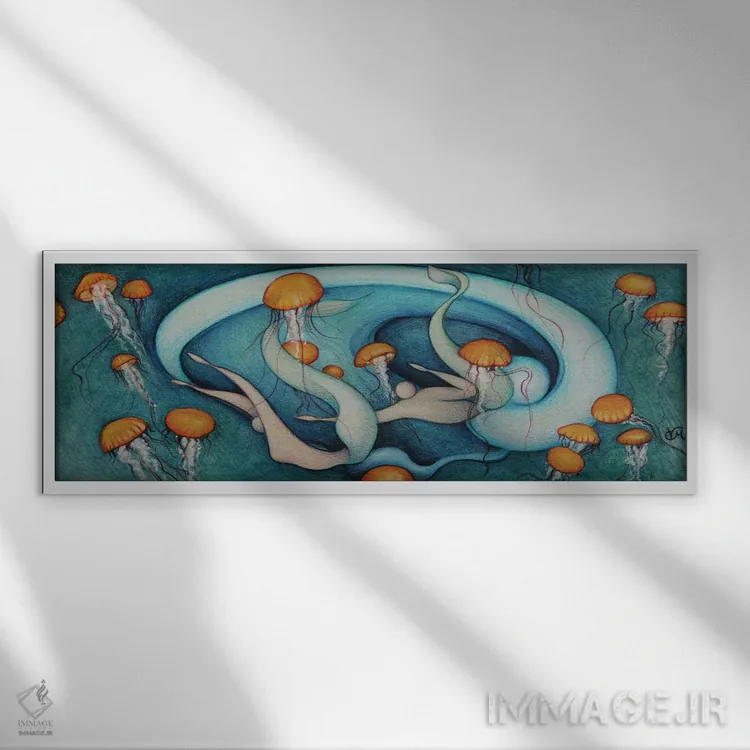 تابلو بازی در مغاک اثر ماسیمو ویتوریوسی - نمای قابدار سفید