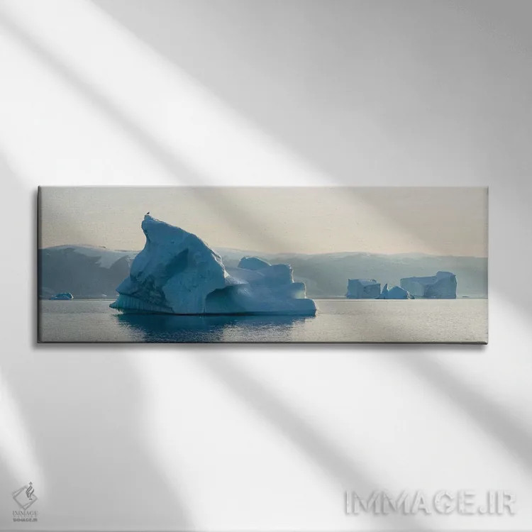 تابلو northwest Greenland,کوههای یخی در سامانه فیورد اوماناک، شمالغرب گرینلند اثر مارتین زویک - نمای روبهرو روی دیوار