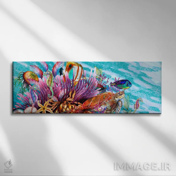 تابلو فقط به شنا ادامه بده اثر مریلین مَدو - نمای روبهرو روی دیوار