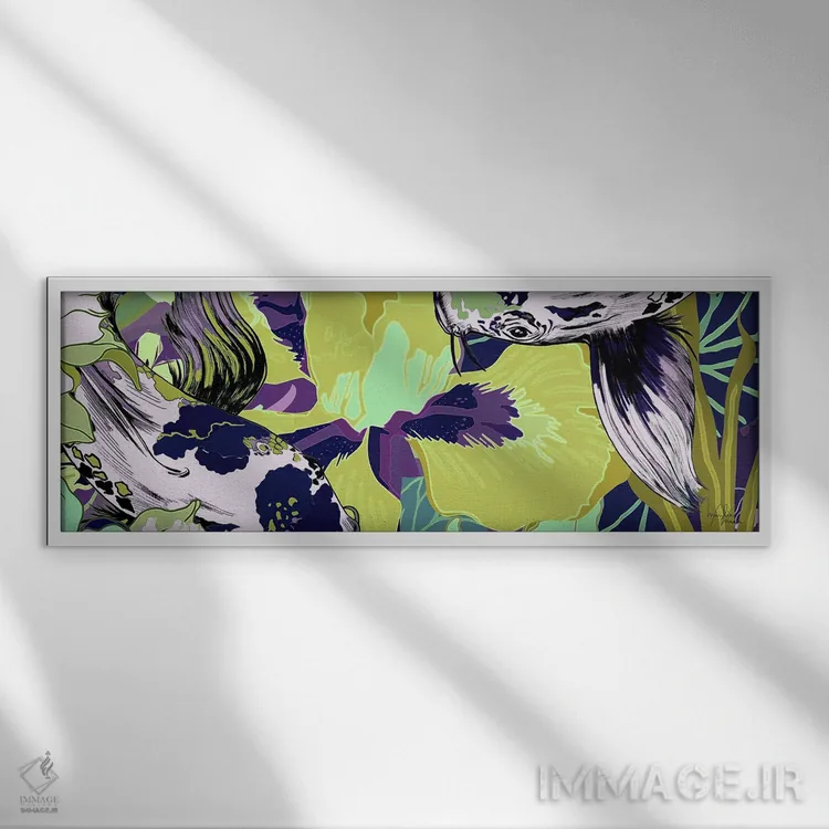 تابلو منظره حوض ماهی کوی سبز اثر مریلین مَدو - نمای قابدار سفید