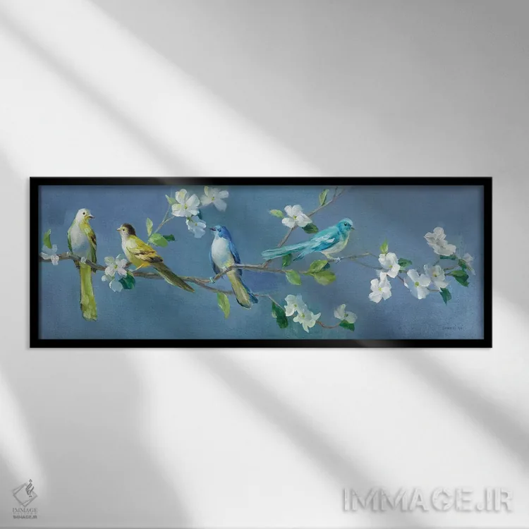 تابلو بهار در محله یک اثر دانهوی نای - نمای قابدار مشکی