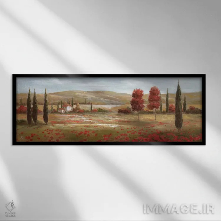 تابلو شقایقهای توسکانی دو اثر نان - نمای قابدار مشکی