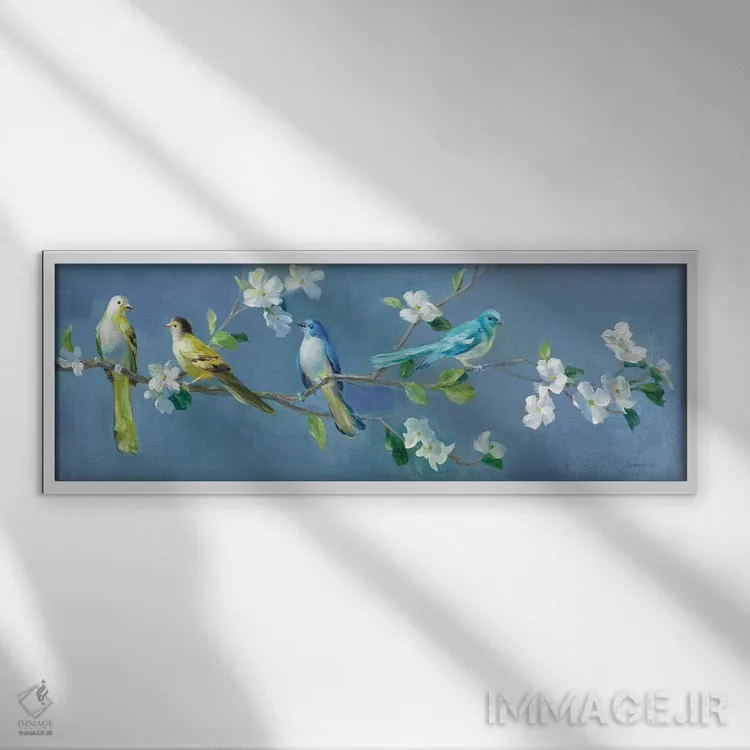 تابلو بهار در محله یک اثر دانهوی نای - نمای قابدار سفید