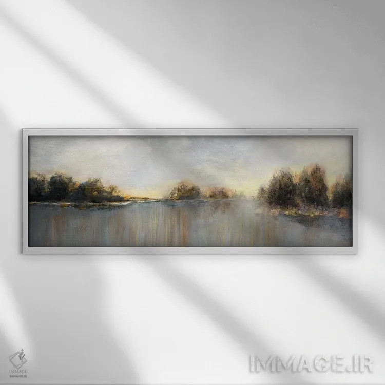 تابلو باران در سپیدهدم اثر نان - نمای قابدار سفید