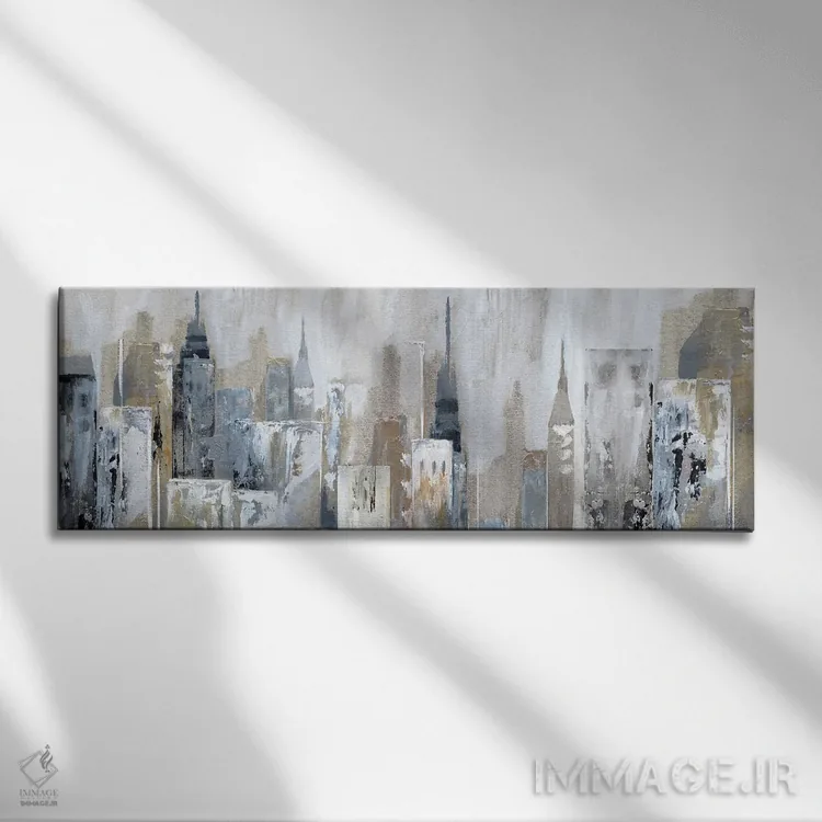 تابلو انعکاس شهر ساحلی اثر نان - نمای روبهرو روی دیوار